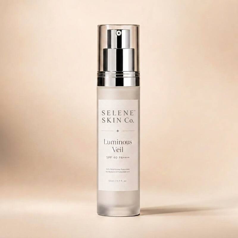 Luminous Veil SPF 40 frosted airless pump tube — upright