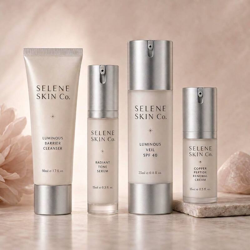 The Selene Travel Ritual — mini size collection of cleanser, serum, SPF, and renewal cream